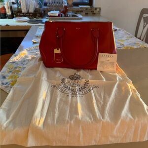 Lauren Ralph Lauren Cherry Red Satchel